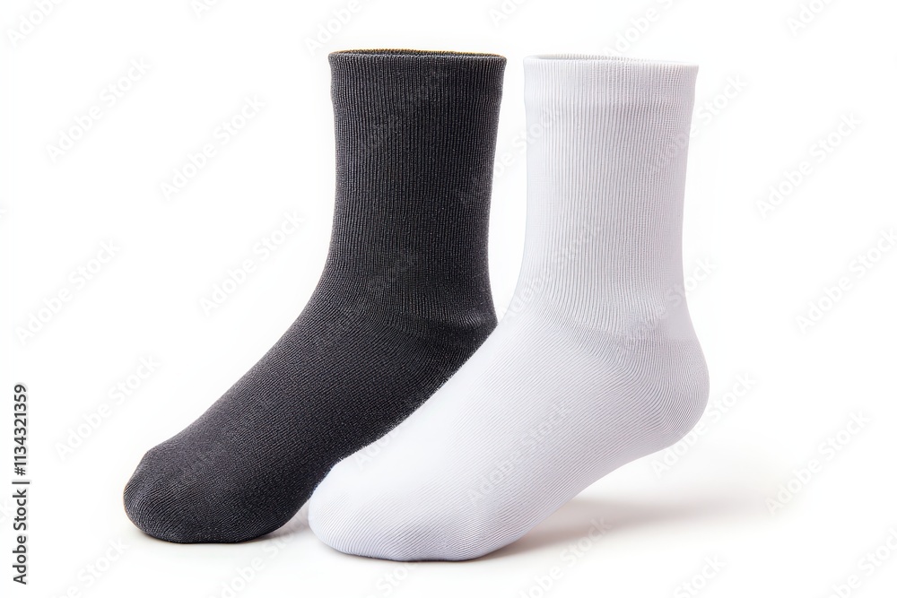 Stylish solid-color socks mockup isolated on a clean white background for design purposes Stylish solid-color socks mockup isolated on a clean white background for design purposes