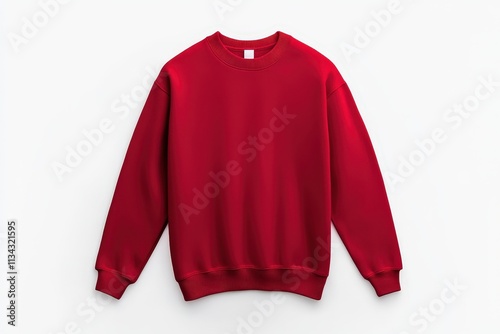 Clean solid-color red sweater mock up displayed on white background for design showcase
