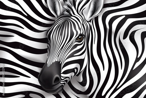 Optical illusion zebra background. photo