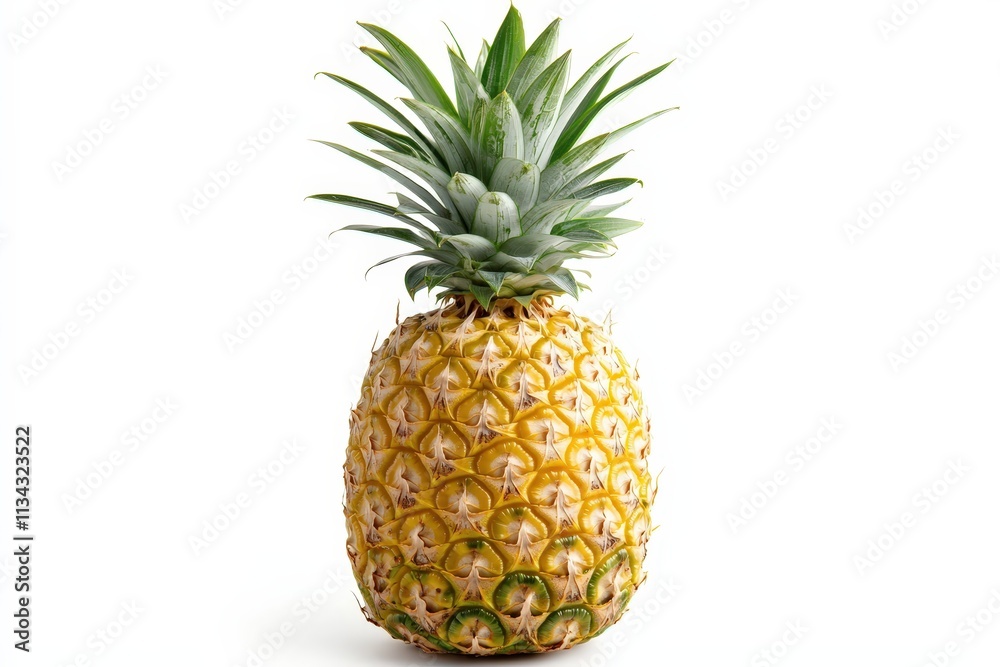 Fresh pineapple isolated on a white background for culinary and decorative use Fresh pineapple isolated on a white background for culinary and decorative use