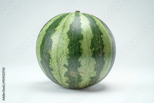 Fresh watermelon ready for summer enjoyment on a bright white background photo