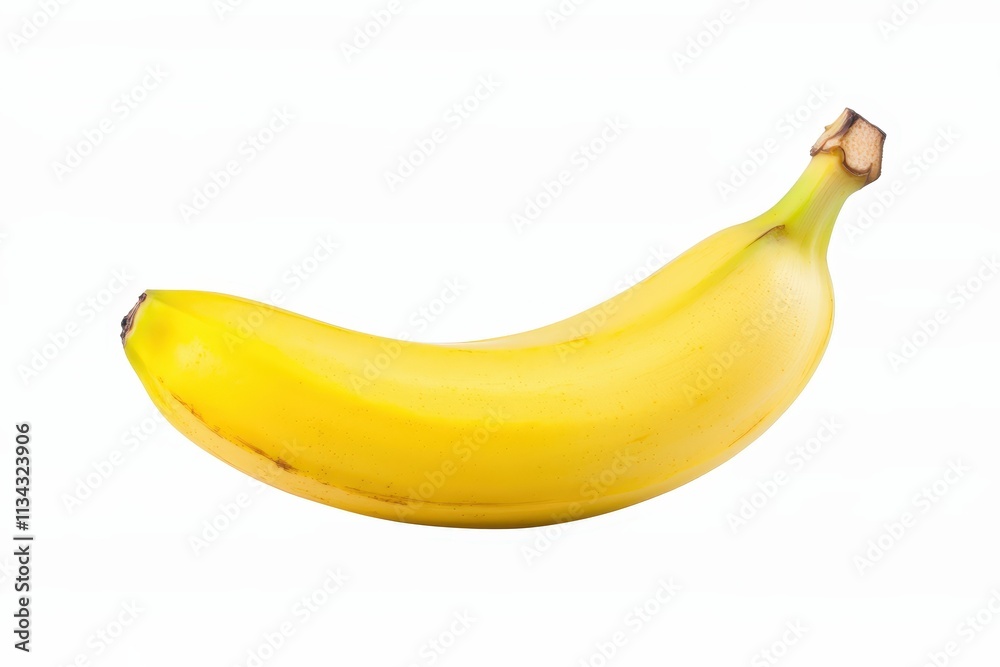 Bright yellow banana isolated on a clean white background perfect for fresh food concepts Bright yellow banana isolated on a clean white background perfect for fresh food concepts