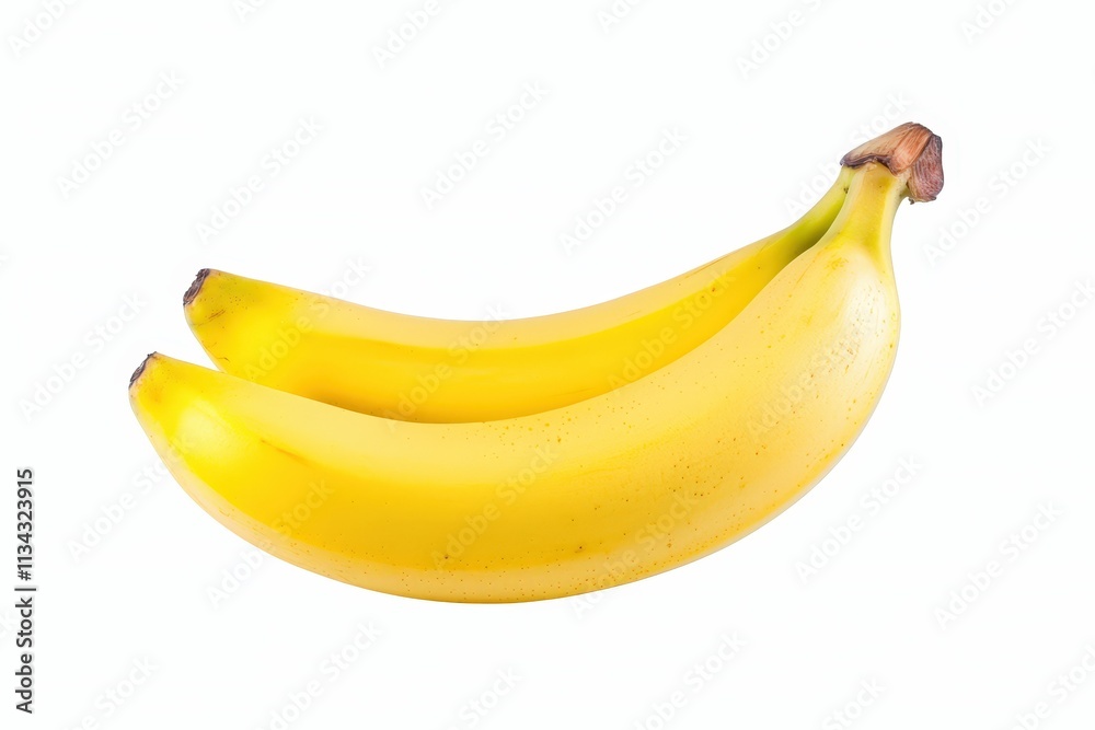 Fresh yellow banana isolated on white background for healthy snack or recipe ideas Fresh yellow banana isolated on white background for healthy snack or recipe ideas