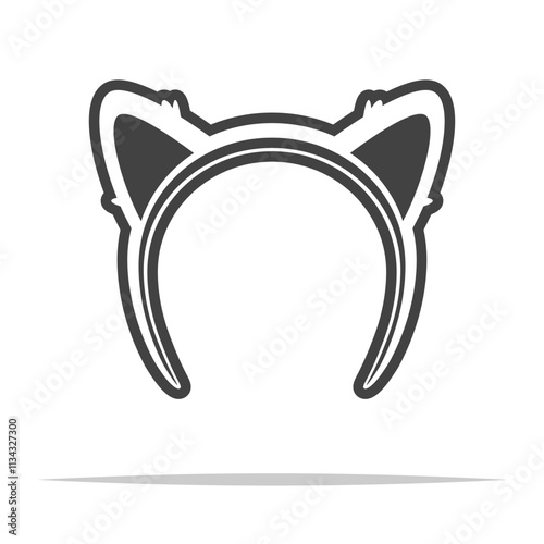 Cat ears headband icon transparent vector isolated