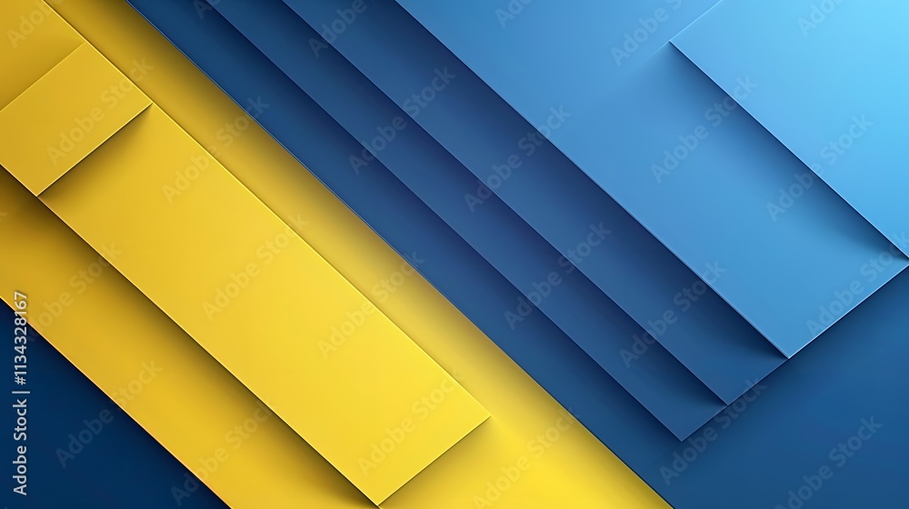 Abstract geometric pattern of blue and yellow squares with a diagonal separation. Abstract geometric pattern of blue and yellow squares with a diagonal separation.