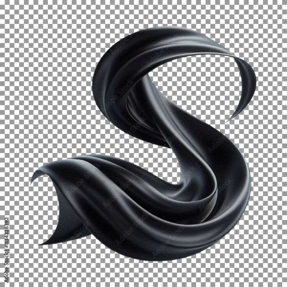 Chic Black Satin Swirl with Elegant Flow on transparent background, png, psd
Chic Black Satin Swirl with Elegant Flow on transparent background, png, psd