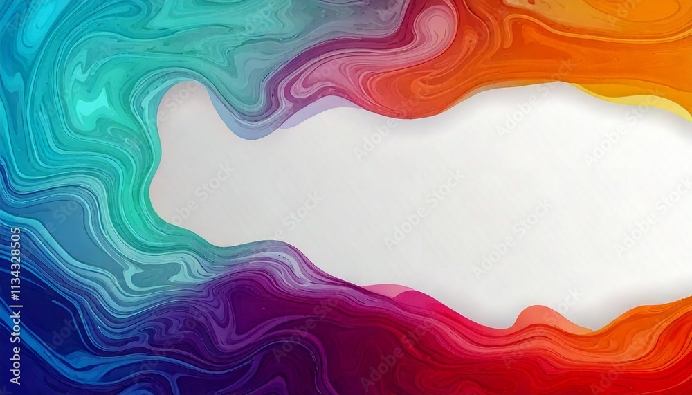 abstract colorful background Simple fluid abstract at side and white blank at middle background abstract colorful background Simple fluid abstract at side and white blank at middle background