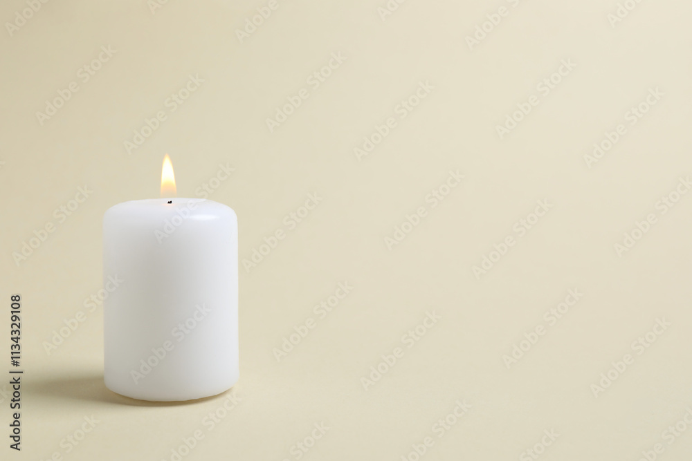 Beautiful aromatic candle on color background Beautiful aromatic candle on color background
