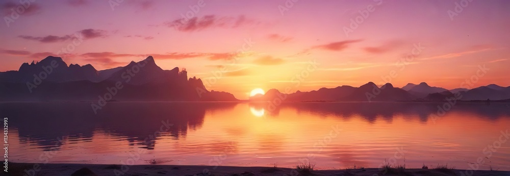 Obraz premium Soft focus captures a beautiful abstract sunset with colors blending together, sky, colorful, hazy