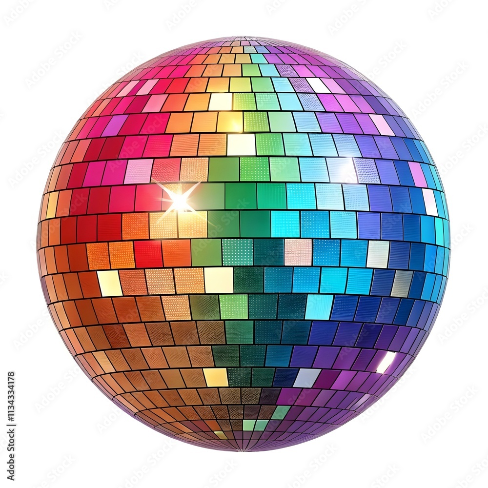 Shiny disco ball halftone sparkling reflections isolated on white background for party and celebration Shiny disco ball halftone sparkling reflections isolated on white background for party and celebration
