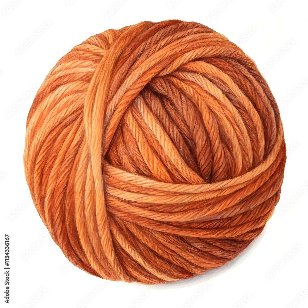 Ball of yarn isolated on white background. Woolen skeins of thread.
