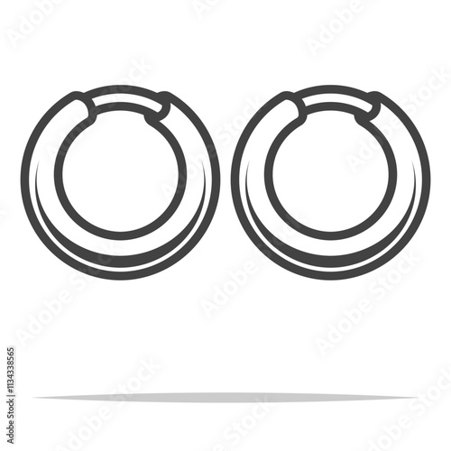 Hoop earrings icon transparent vector isolated