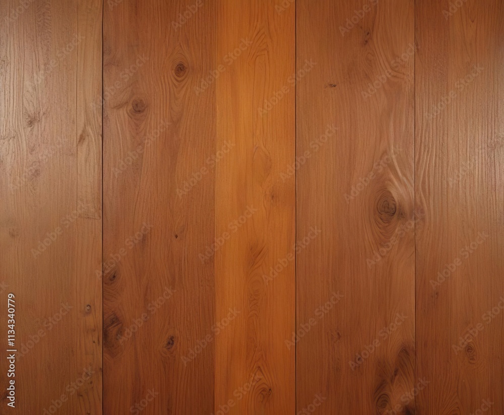 Naklejka premium Wooden background with orange-brown hues and subtle wood grain pattern, brown, orange, rustic look