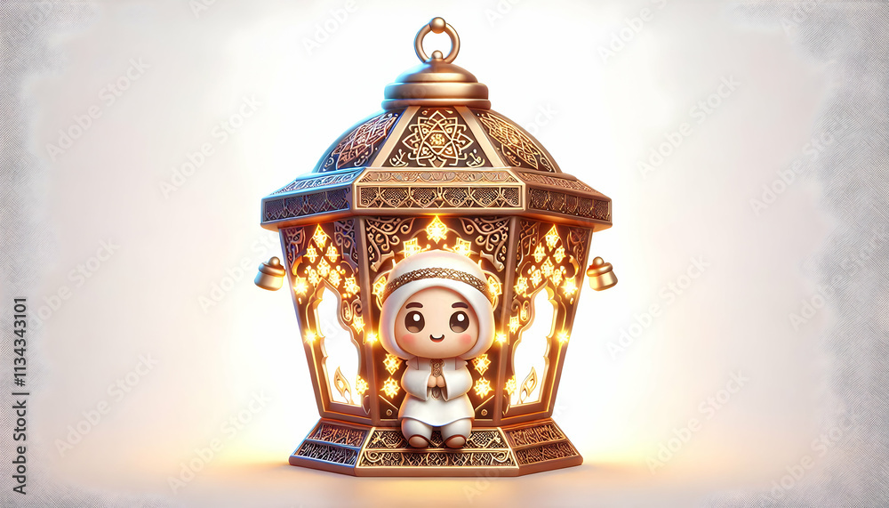 3D Vector of a glowing lantern with intricate designs isolated on white background. concept as A detailed vector illustration of a traditional lantern with intricate patterns emitting a warm glow symb 3D Vector of a glowing lantern with intricate designs isolated on white background. concept as A detailed vector illustration of a traditional lantern with intricate patterns emitting a warm glow symb
