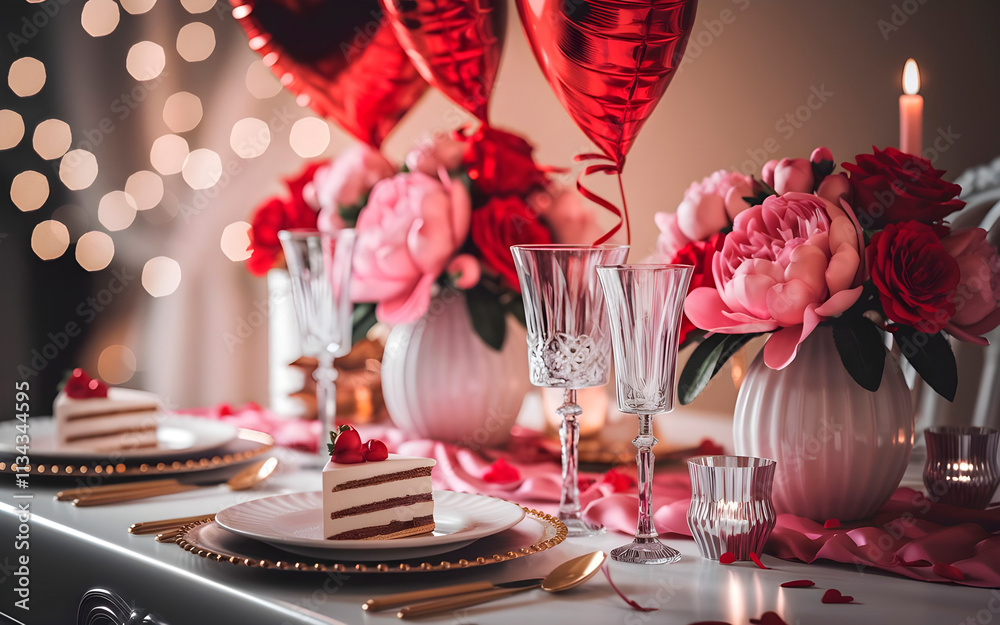 Romantic Valentine's Day table setting Romantic Valentine's Day table setting