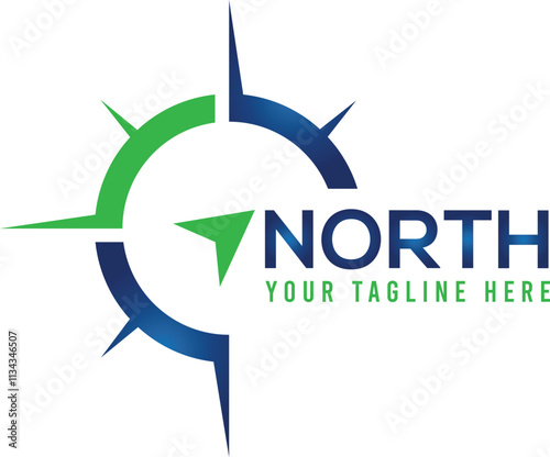 compass logo design vector, creative idea compass or navigation logo icon template