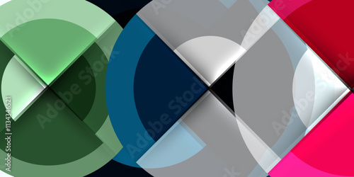 Techno circles and semi circles. Vector Illustration For Wallpaper, Banner, Background, Card, Book Illustration, landing page