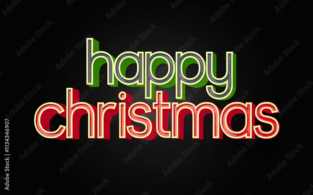 Happy Christmas WOrds On Black Background Happy Christmas WOrds On Black Background