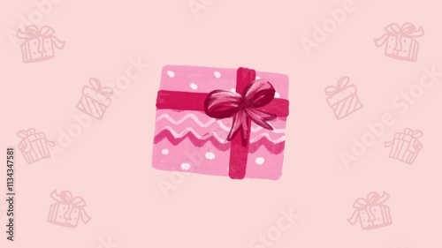 A beautiful pink gift with a pretty ribbon
