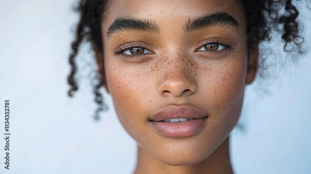 Radiant Young Model with Glowing Skin in Spa-Like Setting Radiant Young Model with Glowing Skin in Spa-Like Setting