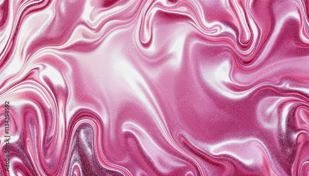 Fototapeta premium Pink foil metallic wall with a dazzling, glowing glow, abstract texture background, and blank area for text or product design mock-up