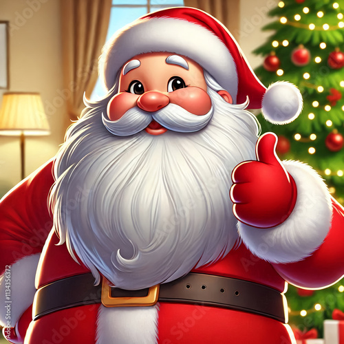 Papa Noel, feliz y optimista, navidad