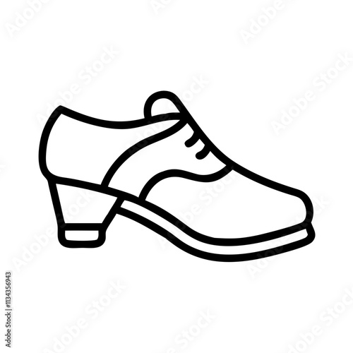 Line icon of a high-heeled shoe, concept of fashion and women's footwear