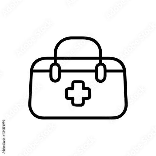 Outline illustration of a first aid kit on a white background