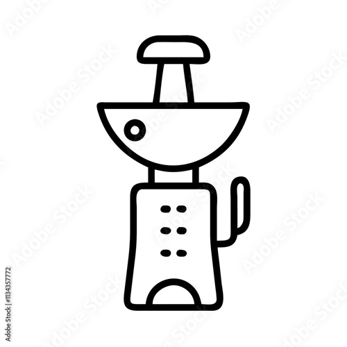 Outline illustration of a juice extractor on a white background