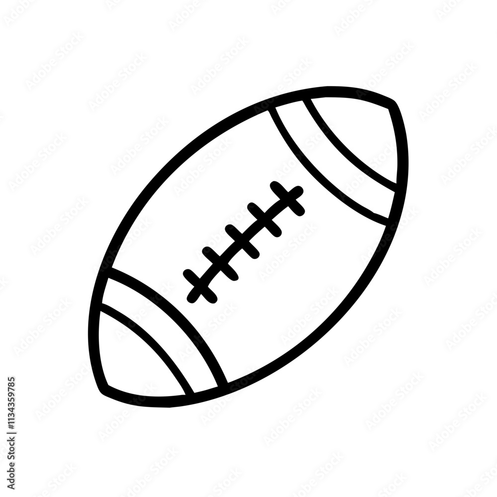 Outline illustration of an American football on a white background Outline illustration of an American football on a white background