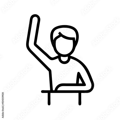 person raising hand illustration