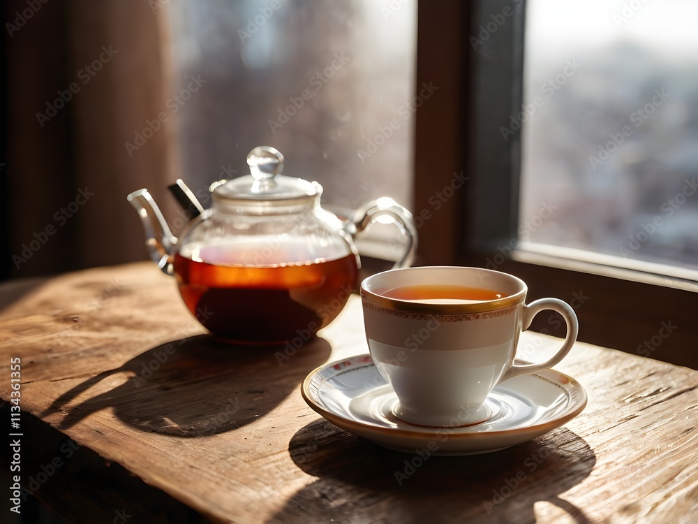 a cup of warm tea in the morning a cup of warm tea in the morning