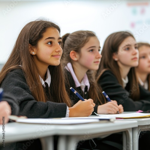 Engaged learners A group of schoolgirls 