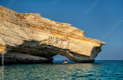 Muscat, Oman. Sea trips on motorboats Gulf of Oman. Summer holidays and tourism in the Beautiful Arab country photo