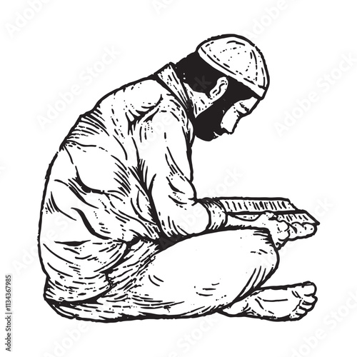 A man reciting holy book illustration