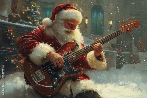 Santa's Bass Guitar Performance photo