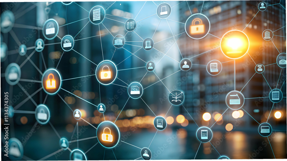 Glossy Light Blue Background with Faint IoT Icons Representing Digital Transformation and Connected Devices