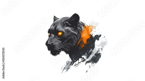 Minimalist Wild Cat Head Logo Isolated