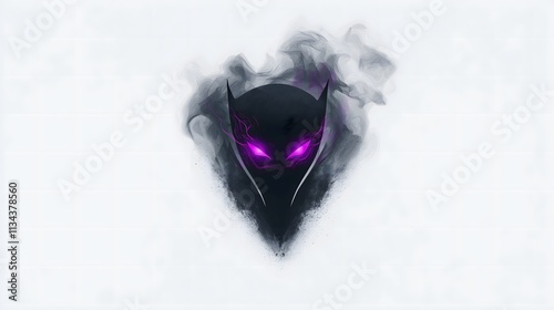 Shadow Phantom Logo with Glowing Eye on White Background