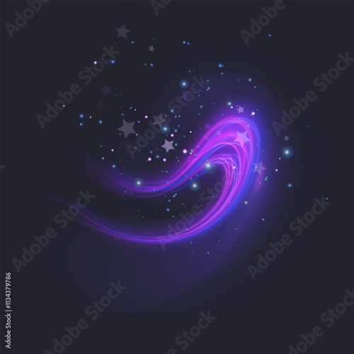 Night starry sky, shining shining space. galaxy background with stars, cosmic glow