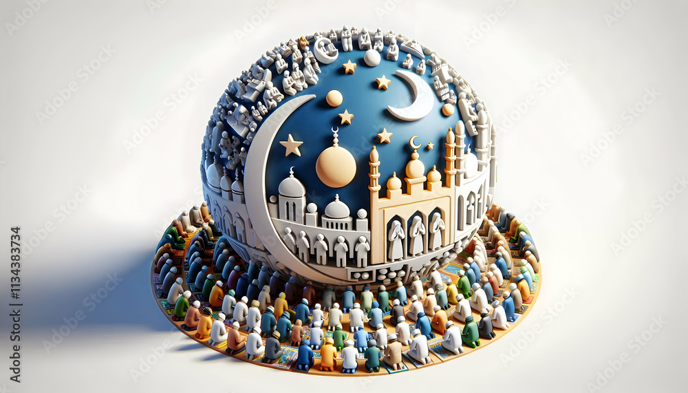 3D Plain Unity Prayer Space concept as Diverse group engaged in a unified prayer session against a plain background reflecting peace and spiritual unity for World Religion Day advertisement banner. as 3D Plain Unity Prayer Space concept as Diverse group engaged in a unified prayer session against a plain background reflecting peace and spiritual unity for World Religion Day advertisement banner. as