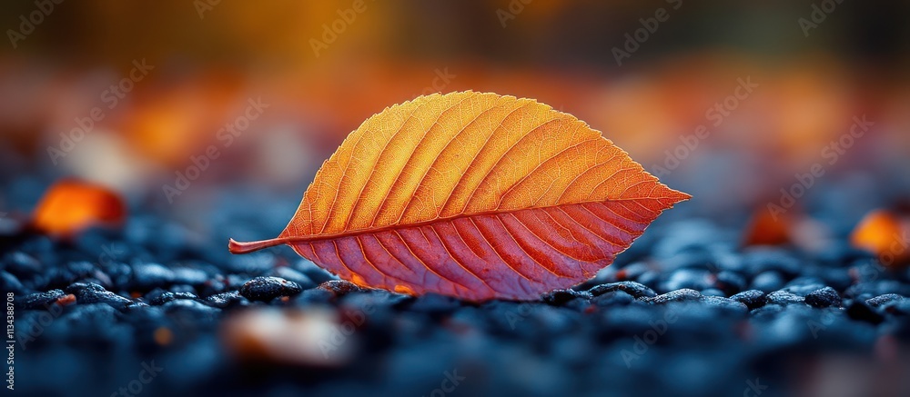 Single autumn leaf on dark ground. Single autumn leaf on dark ground.