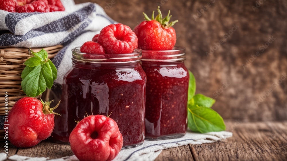 strawberry jam in glass jar strawberry jam in glass jar