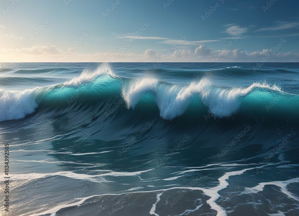 Seascapes with abstract blue waves and ocean elements, atmosphere, abstract, seascapes Seascapes with abstract blue waves and ocean elements, atmosphere, abstract, seascapes