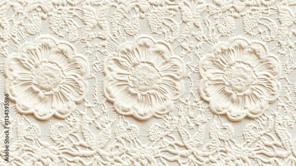 Embossed Floral Lace Pattern Design Texture Embossed Floral Lace Pattern Design Texture
