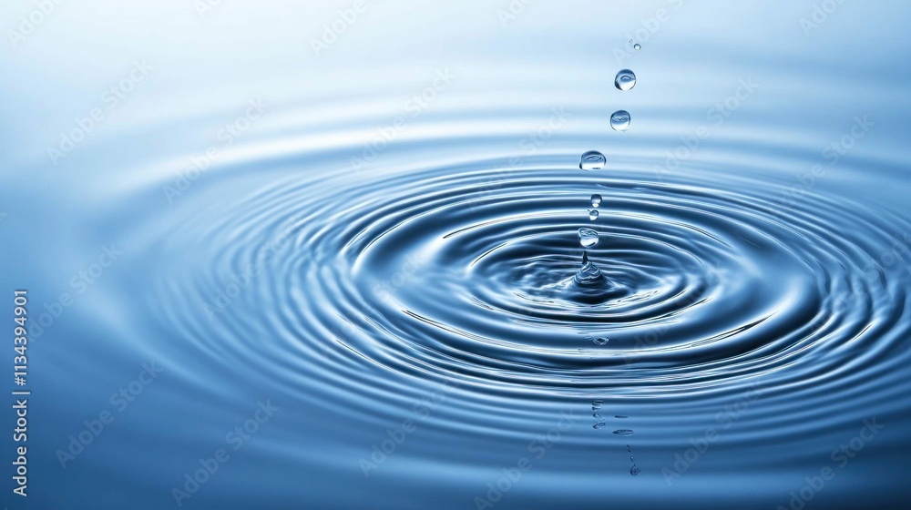 Water Droplet Impacting Still Surface Creating Ripples Water Droplet Impacting Still Surface Creating Ripples
