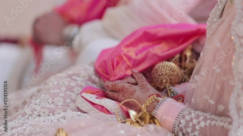 A Slow Motion Shot of an Indian Wedding where rituals are being performed in India
 photo