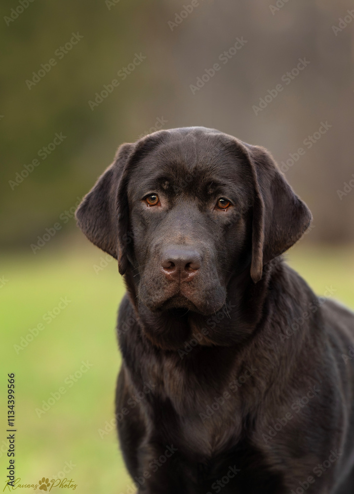 Chocolate labrador retriever portrait Chocolate labrador retriever portrait