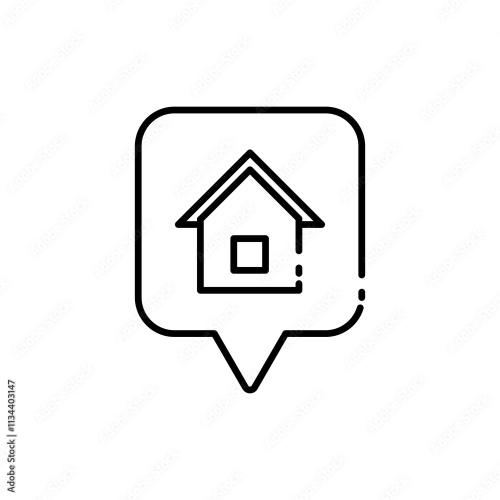 icon address location, Graphic featuring speech bubble with house, ideal for location based designs and real estate marketing materials. Isolated white background editable, eps 10
icon address location, Graphic featuring speech bubble with house, ideal for location based designs and real estate marketing materials. Isolated white background editable, eps 10