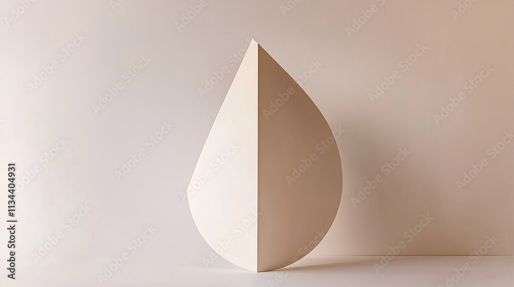 Fototapeta premium Geometric minimalism contemporary art in a studio with light and white background
